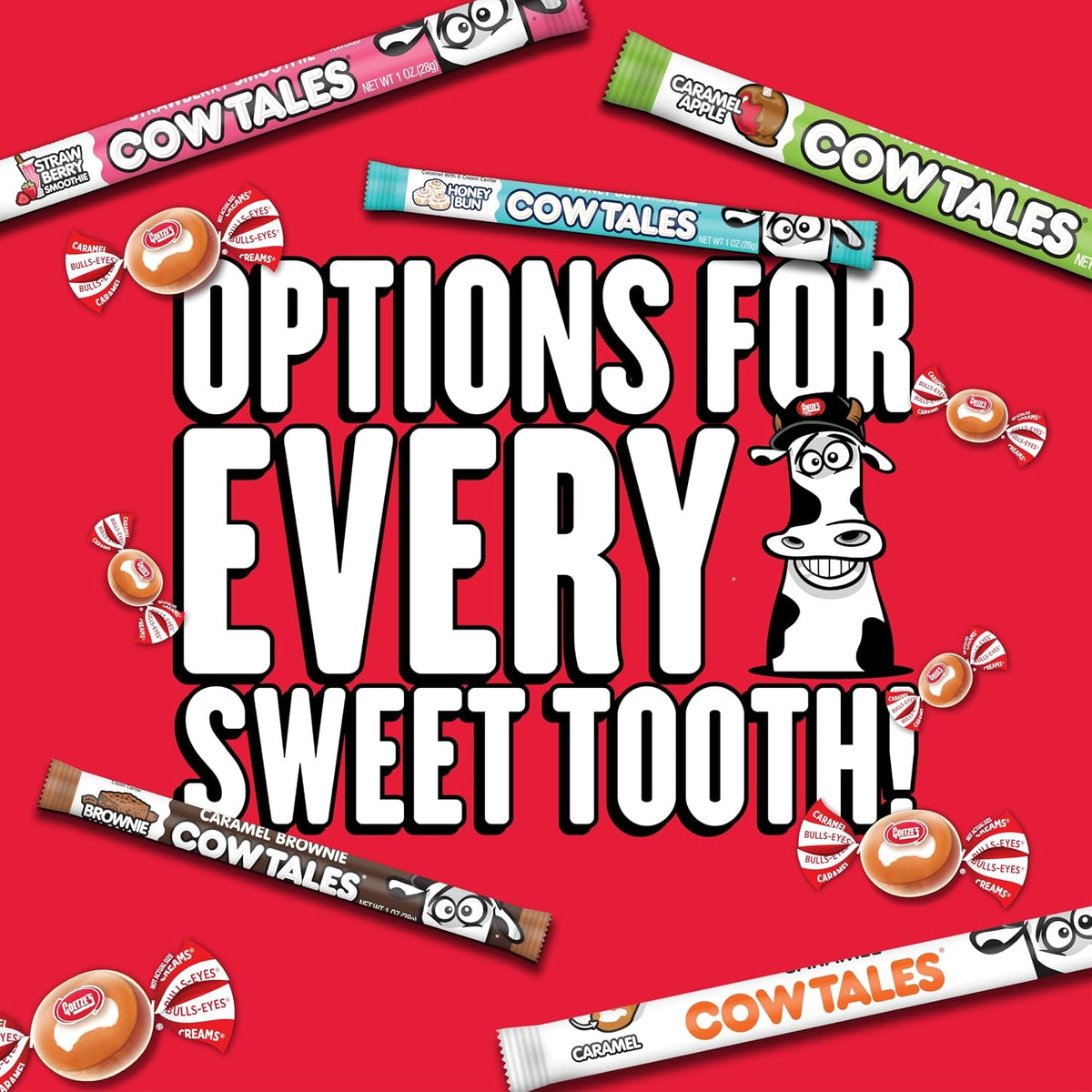 Goetze's Caramel Creams candy texture display