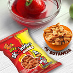 Lucas Skwinkles imported Mexican style spicy mango candy pouch on a clean background