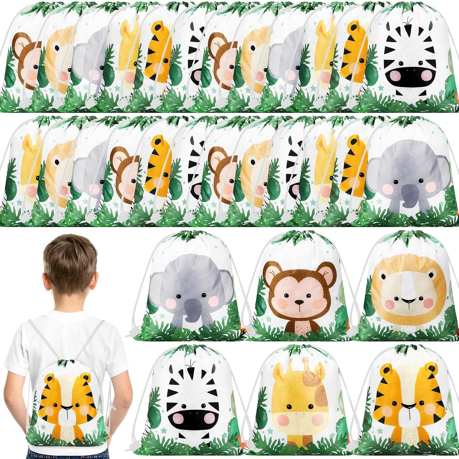 Ferraycle safari drawstring bags front view
