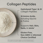 Grass fed bovine collagen powder being mixed cleanly into a clear beverage