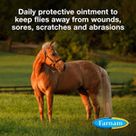 Farnam SWAT fly repellent pink cream application on horse ear area