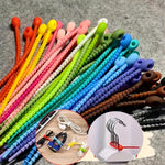 Generic silicone cable management straps pack of thirty front view showing multiple colors.