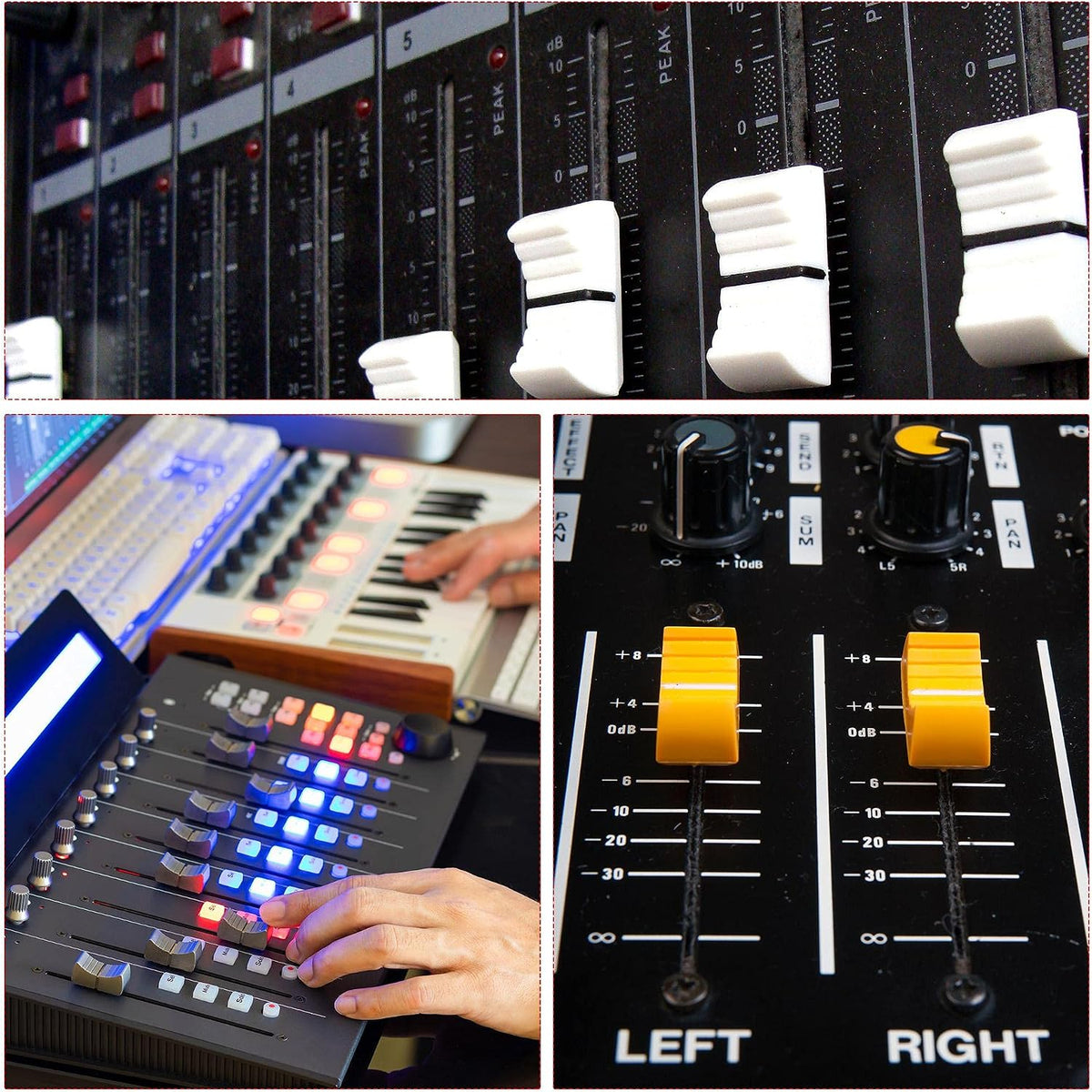 Uxcell mixer slider caps showing black indicator mark