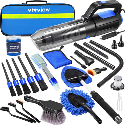 25PCS Car Cleaning Kit, Car Detailing Kit Interior with High Power Handheld Vacuum Cleaner, Windshield Cleaner, Cleaning Gel, Professional Auto Accessories for Men, Women - Image 1