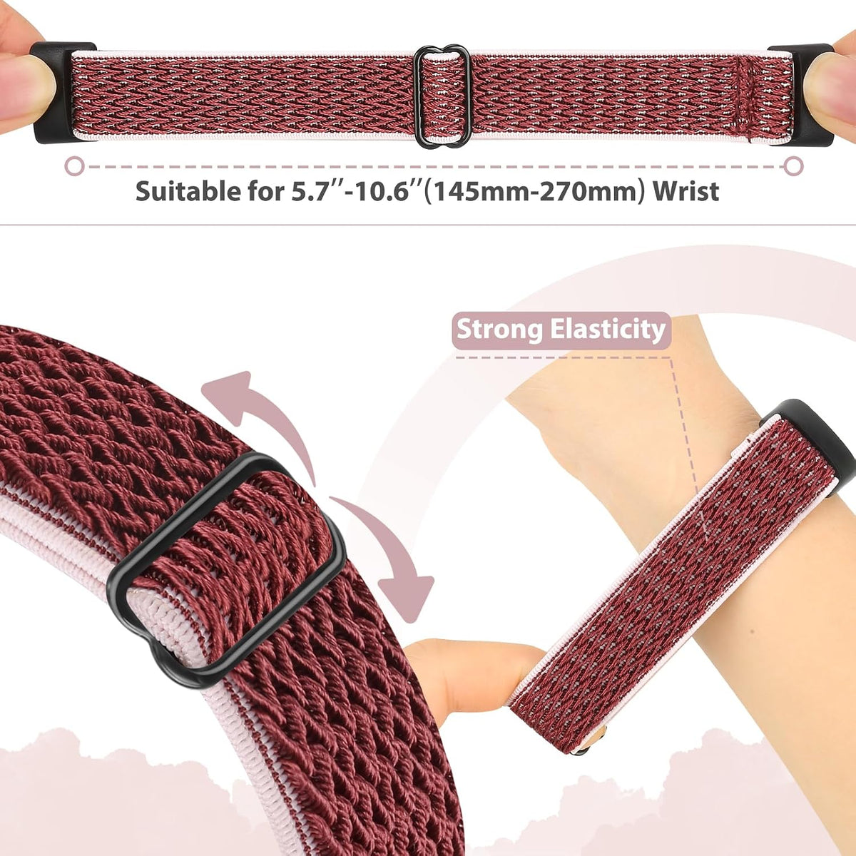 Different color variants of the Fitbit Charge 6 nylon loop bands