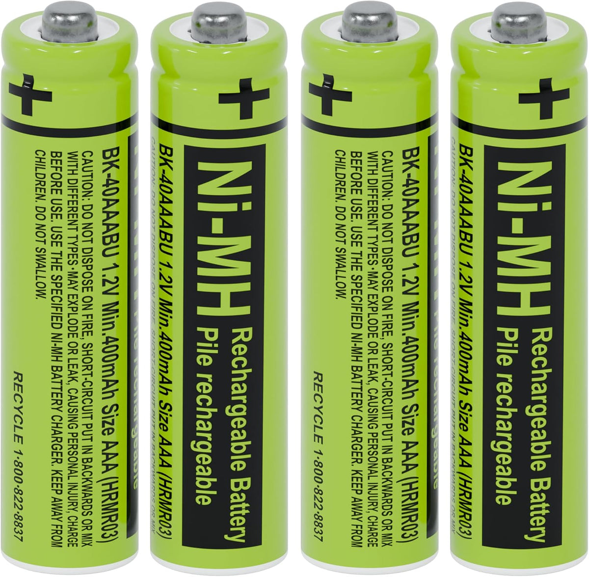 RocketBus BK-40AAABU 4-pack replacement batteries front view