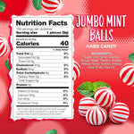 Close up of individually wrapped red and white striped peppermint hard candy