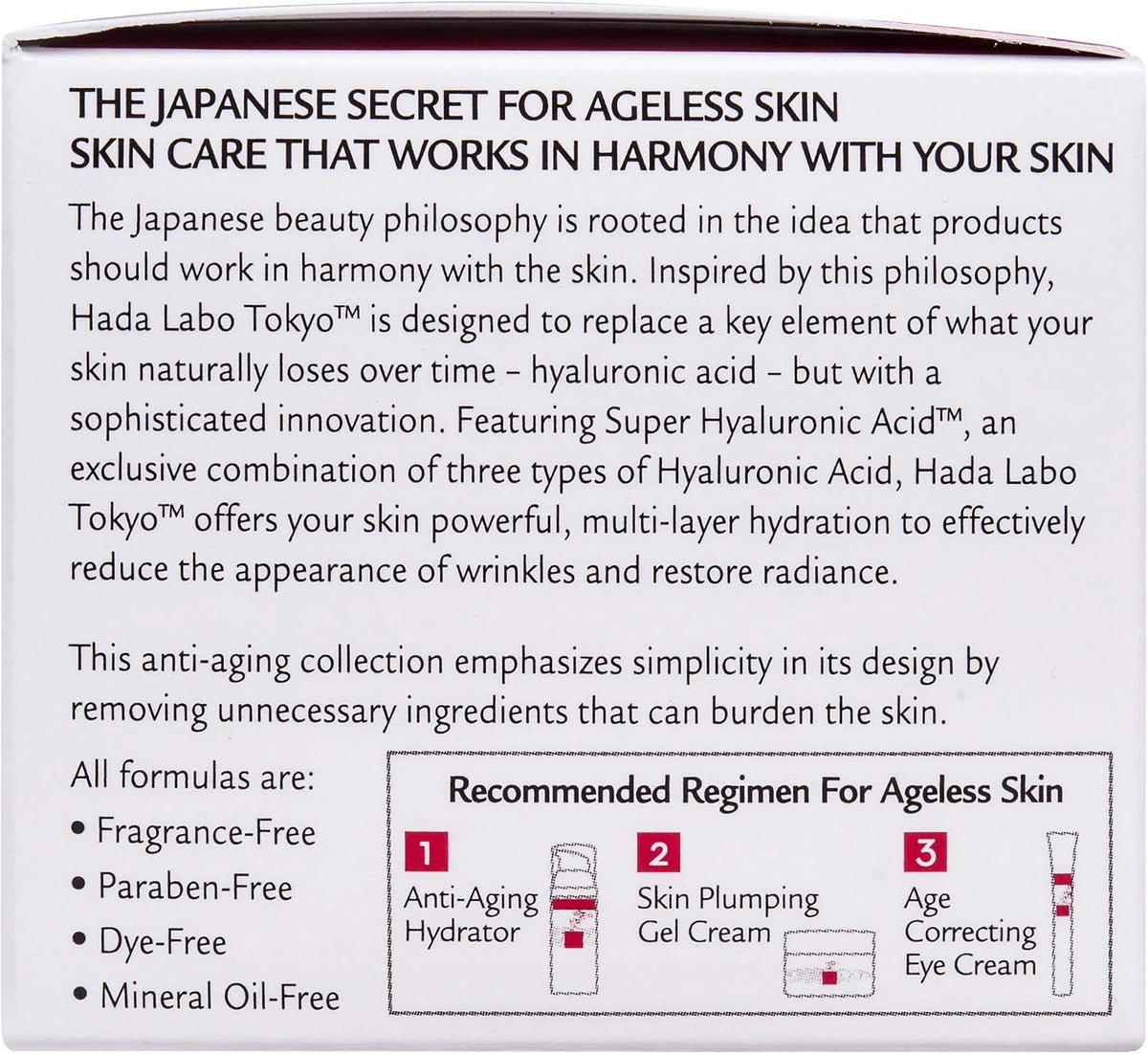 Hada Labo Tokyo facial moisturizer jar back label details