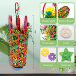 Kyouki bird cage accessories showing natural loofah slices and crinkle paper details