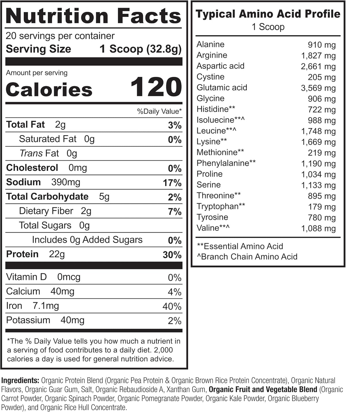Naturelo vegan protein powder scoop and powder texture