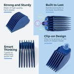 Premium XL Clipper Guards, Extra Strong and Sturdy, 1.75 Inch (44mm) 1.5 Inch (38mm) 1.25 Inch (32mm) (#14, #12, #10) Extra Long, Large Guide Comb Set Fits Most Wahl Full Size Hair Clippers - Image 3