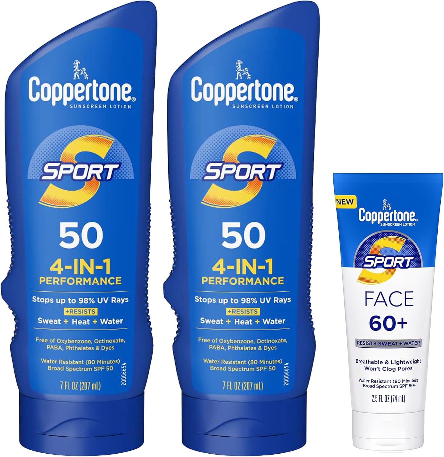 Coppertone Sport Sunscreen Pack SPF 50 body lotion and SPF 60 face lotion front view authentic imported