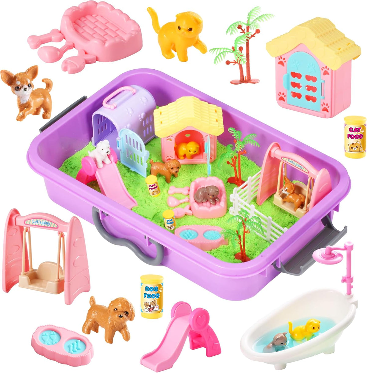 Carolart Pet Sensory Container and Sandbox set front view