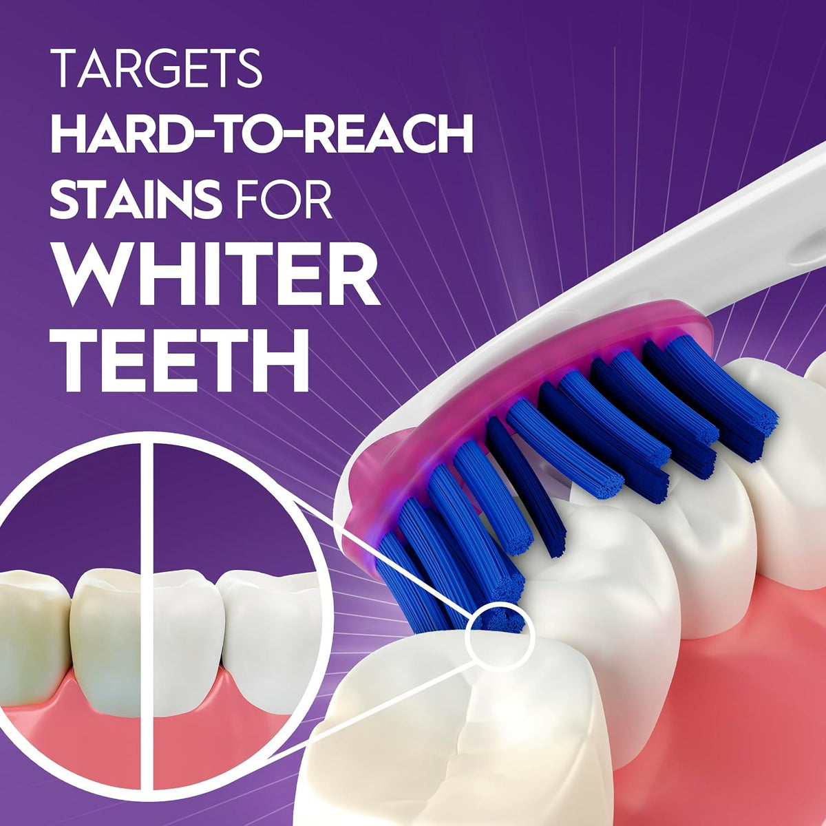 Oral-B soft toothbrush flexible head close up