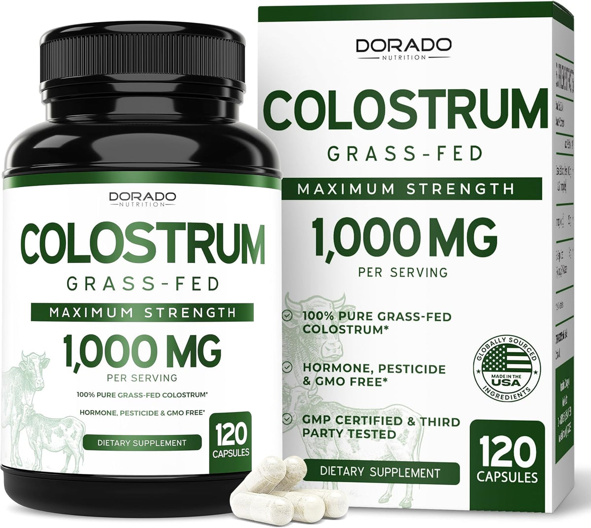 Dorado Nutrition Colostrum supplement facts label