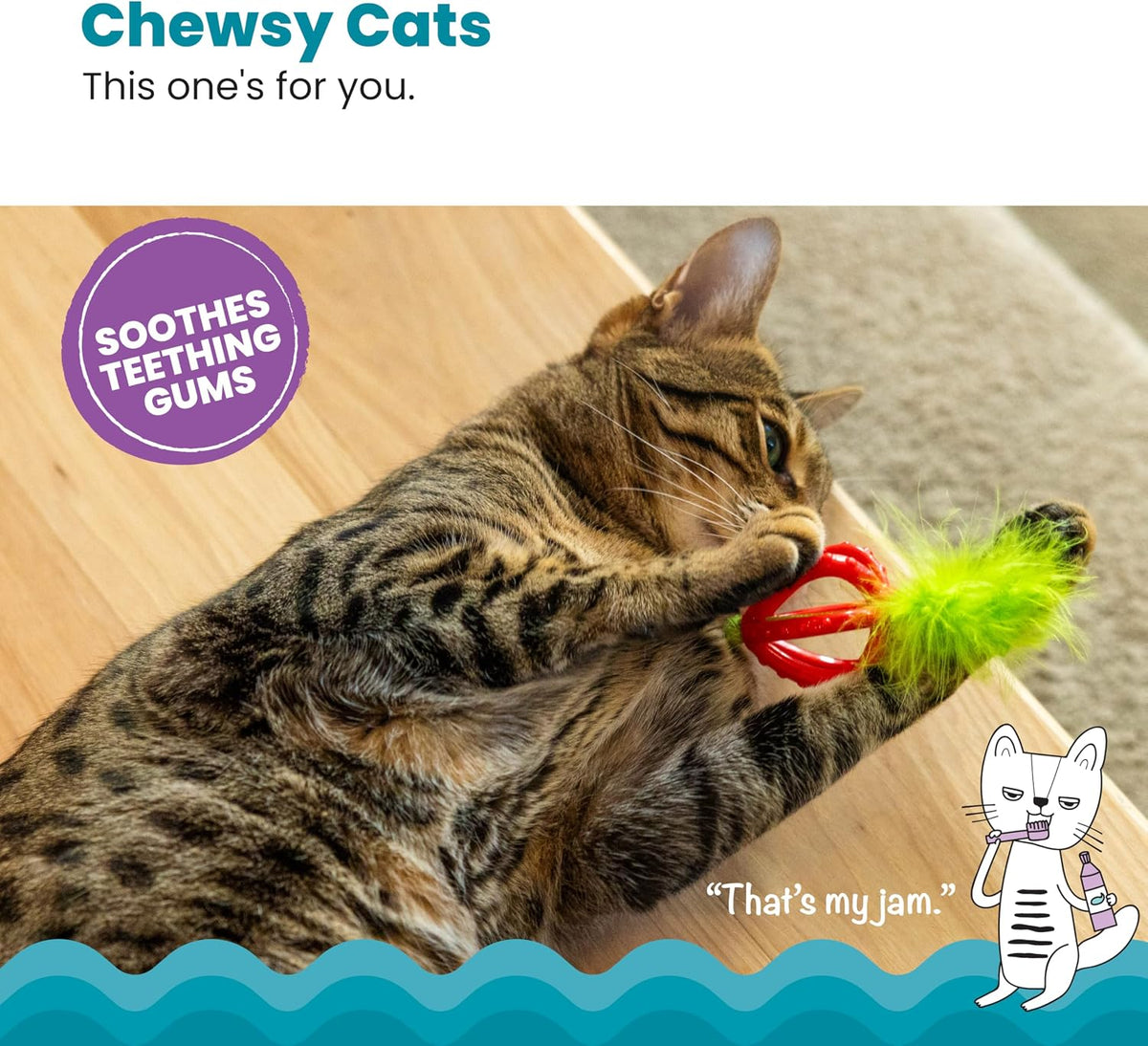Catstages strawberry cat chew toy angled packaging view