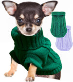 Kallfir's cutie XXS Dog Sweater, 2 Pieces Turtleneck Knitted Chihuahua Sweater Yorkie Teacup Dog Clothes Small Dogs Girl Winter Warm Sweaters Pet Cat Sweater Cold Weather Puppy Clothes XX-Small - Image 13