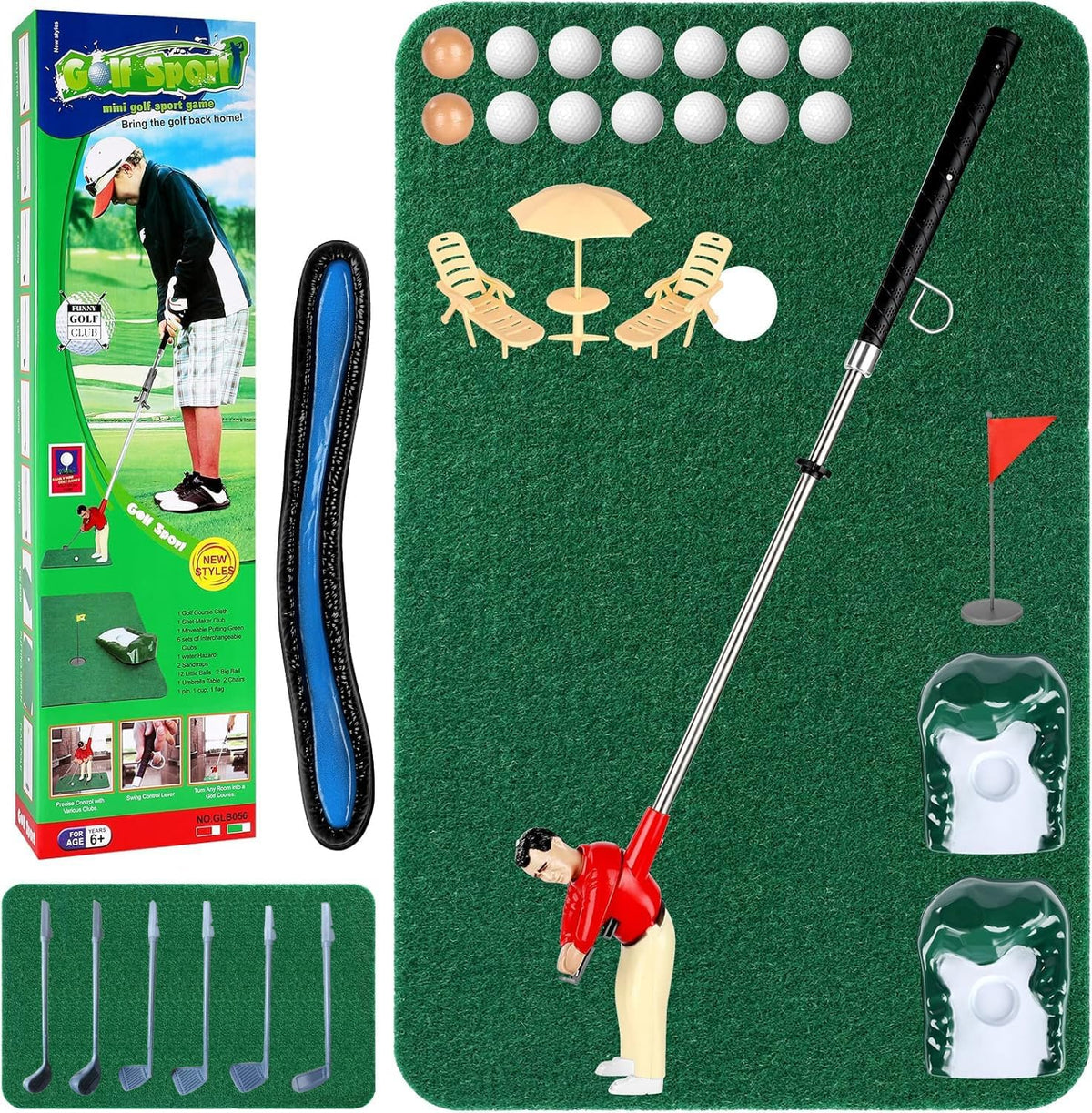 Wassteel mini golf game indoor set front view