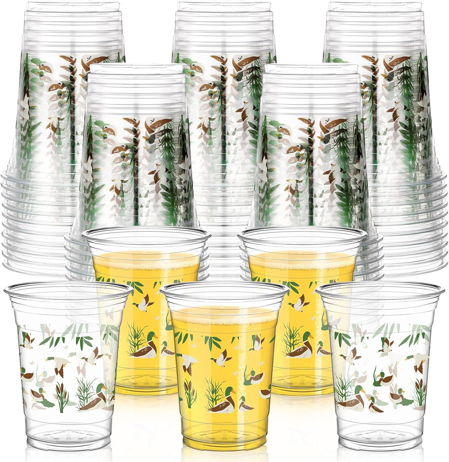 Qinyoung Mallard Duck theme plastic drinking cups front view