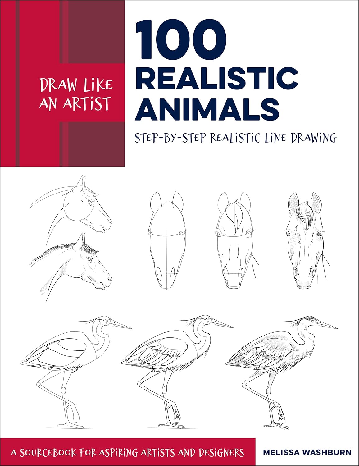Draw Like an Artist: 100 Realistic Animals: Step-by-Step Realistic Line Drawing **A Sourcebook for Aspiring Artists and Designers (Volume 3) - Image 1