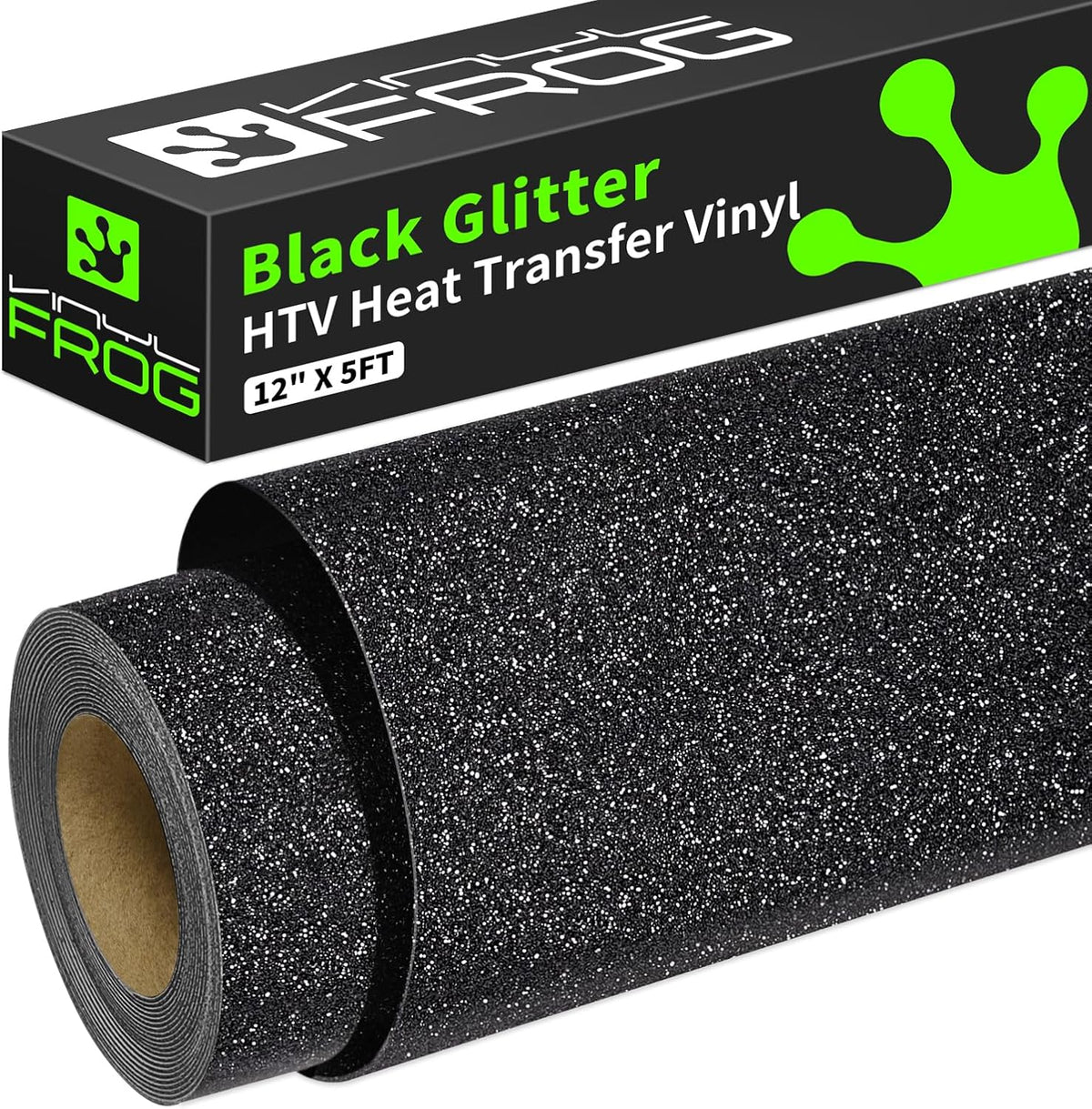 VINYL FROG Glitter HTV Vinyl Heat Transfer Vinyl Roll 12" x 5ft Silver Iron on Vinyl Glitter Heat Press Vinyl for T-Shirts Works with All Cutter Machine - Image 12