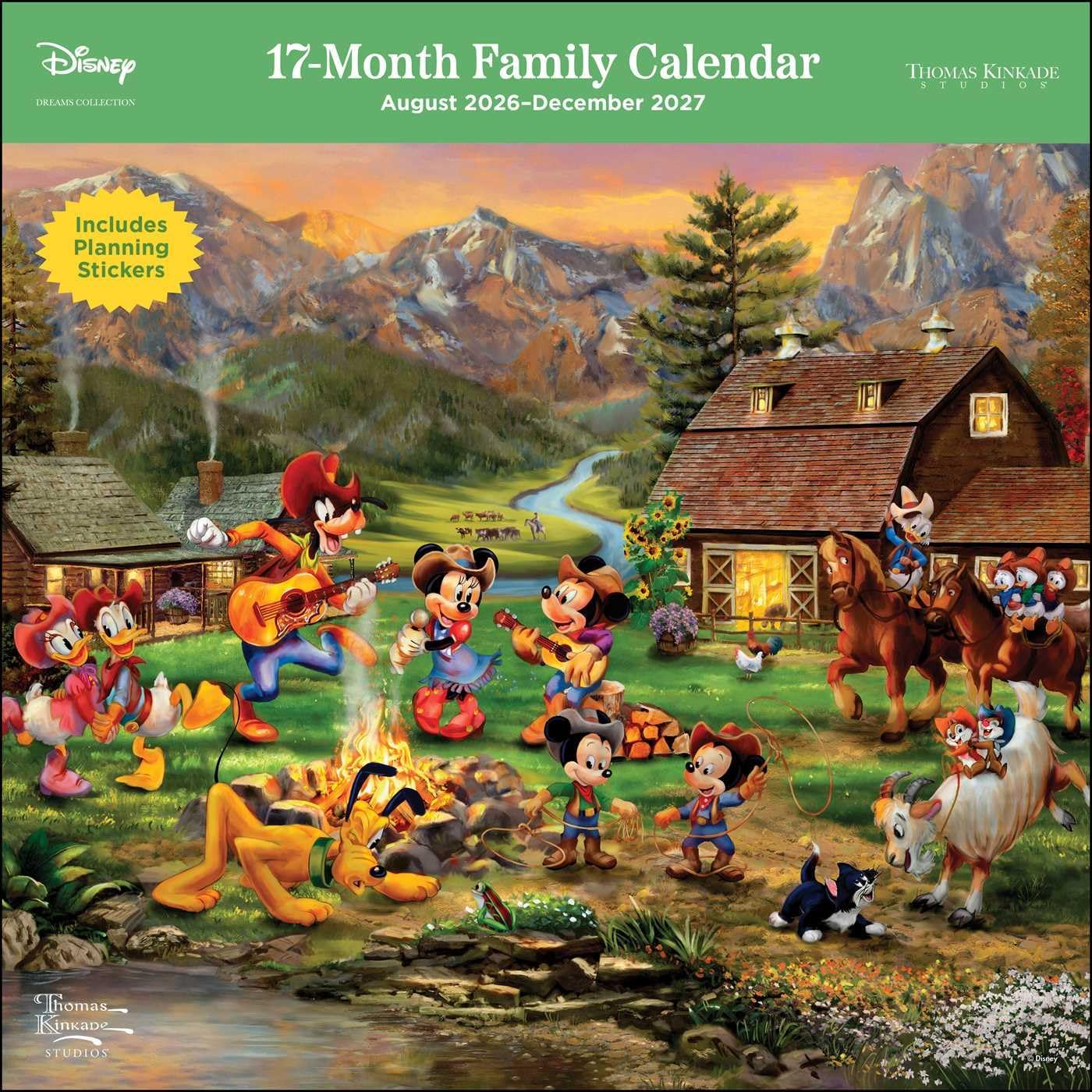 Disney Dreams by Thomas Kinkade Studios 17-Month 2026-2027 Family Wall Calendar - Image 1