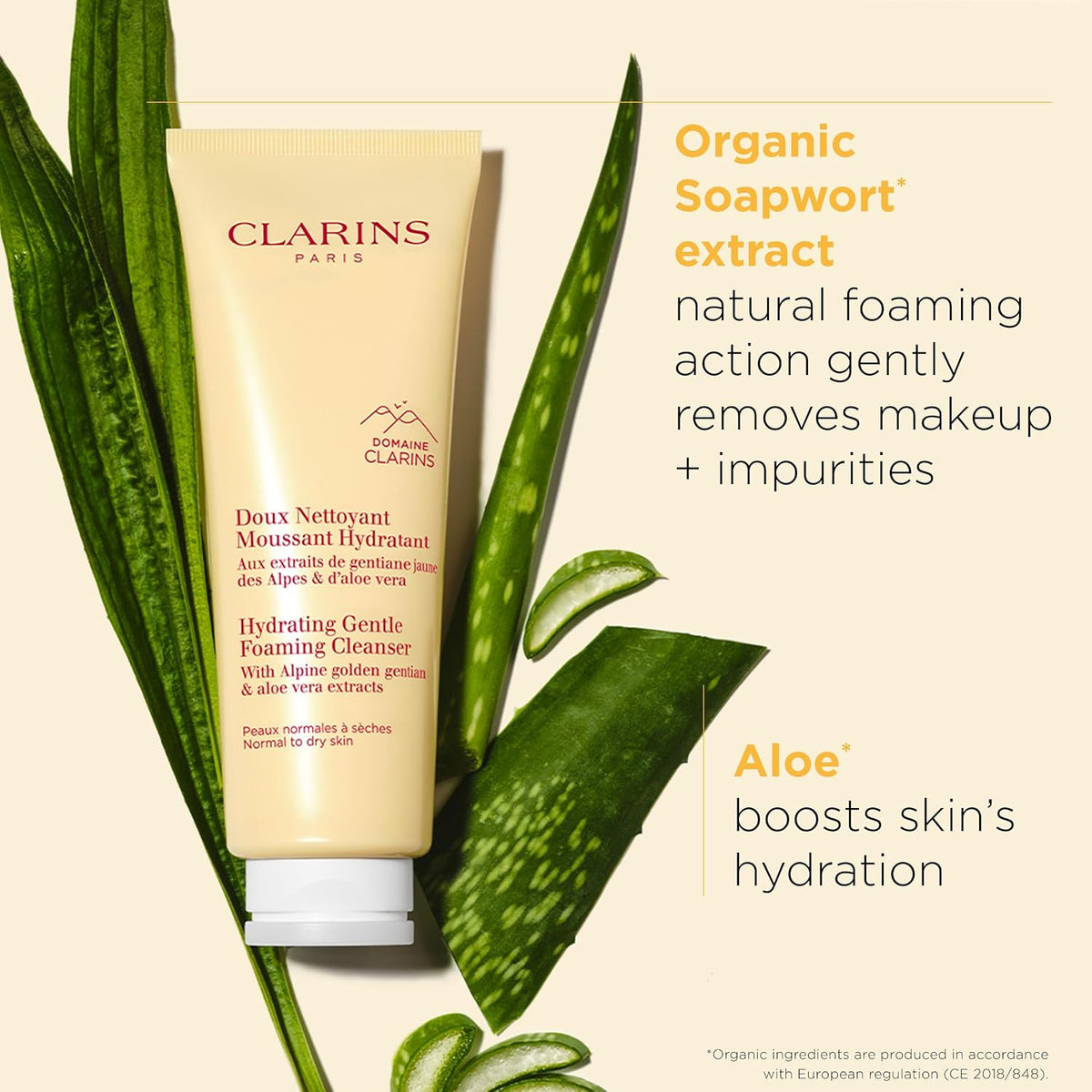 Clarins hydrating gentle foaming face cleanser cap and nozzle design