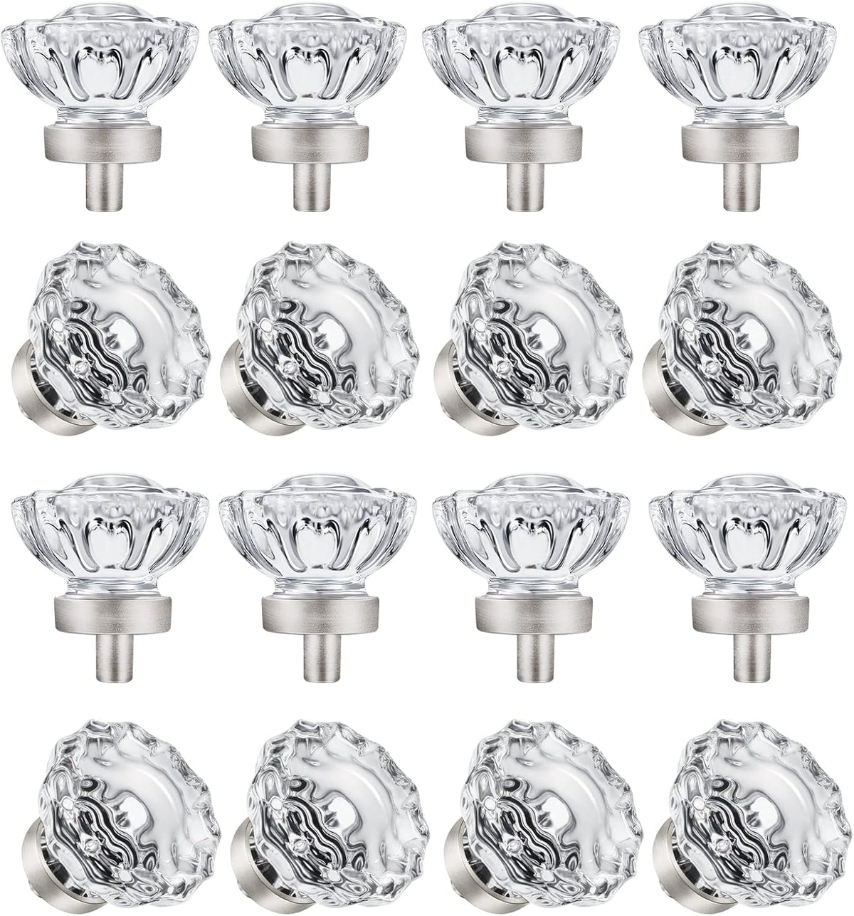 8 Pack Brushed Nickel Cabinet knobs, Glass Cabinet Knobs and Pulls | Vintage Crystal Knobs for Dresser Drawer - Image 11