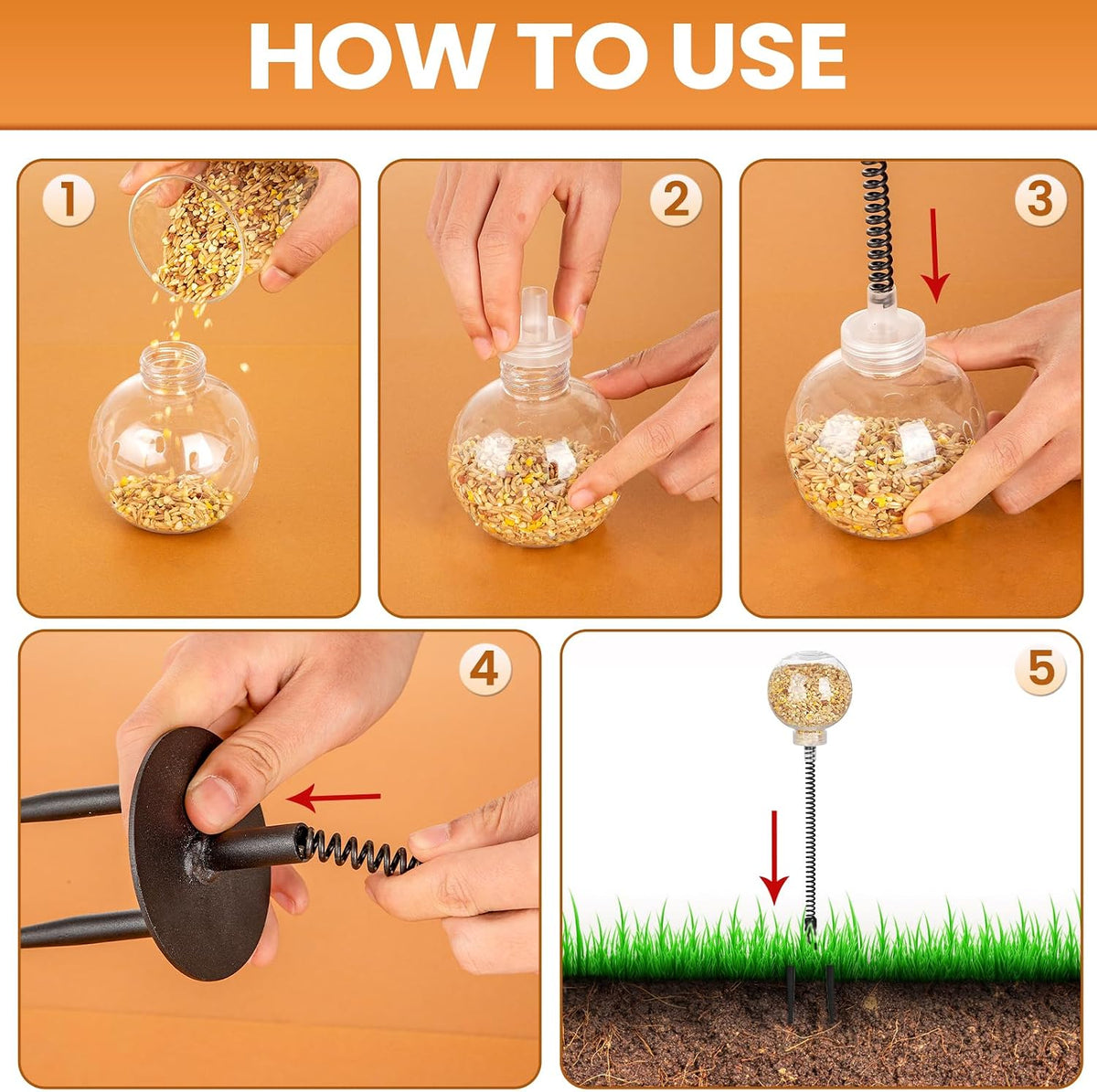 Transparent PET material feeding ball on the Moyardow chicken slow feeder toy