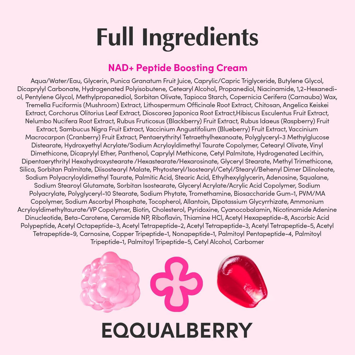 EQQUALBERRY NAD+ Peptide Boosting Cream - NAD+ 5% & 13 Peptides Anti-Aging Korean Skincare Face & Body Cream | Firming & Lifting Pink Neck Cream for Sagging Skin (1.69 fl.oz / 50ml) - Image 9