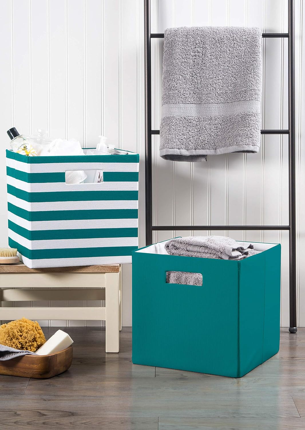 DII Poly-Cube Storage Collection Hard Sided, Collapsible Solid, Small, Teal - Image 9