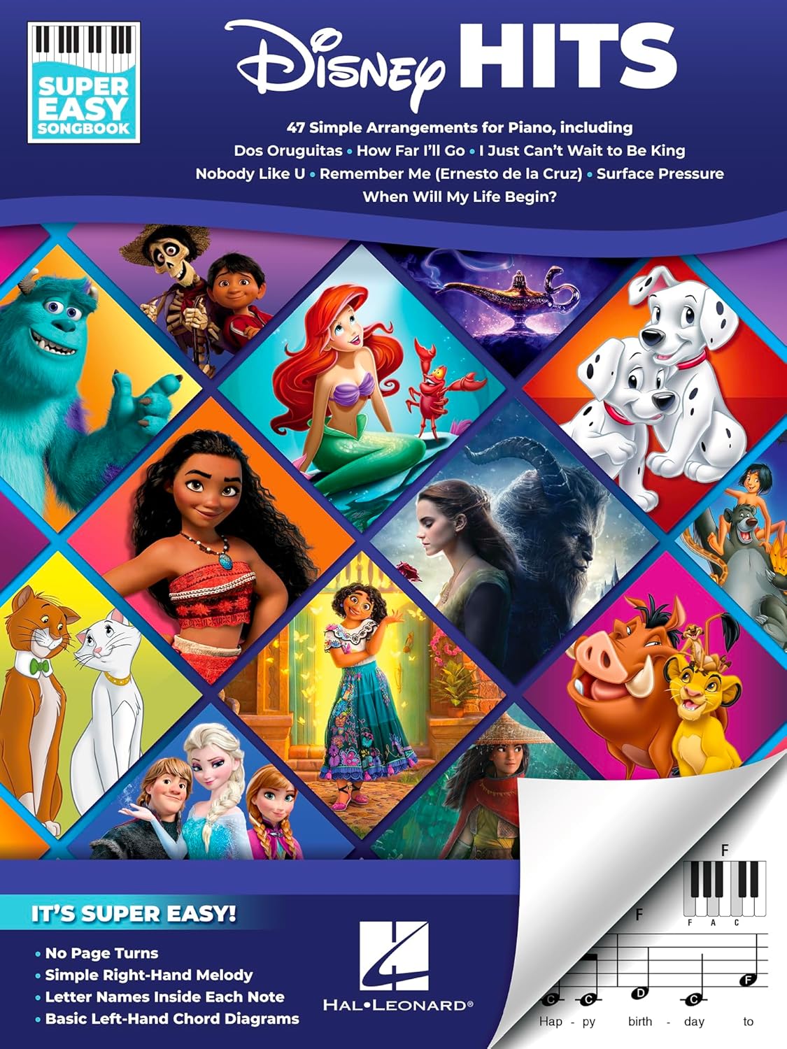 Disney Hits - Super Easy Songbook | Easy Piano Sheet Music Book for Beginners | Learn to Play Popular Disney Songs from Frozen, Moana and The Lion King | Piano Songbook for Students and Teachers - Image 1
