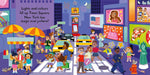 Central Park boat ride illustration spread