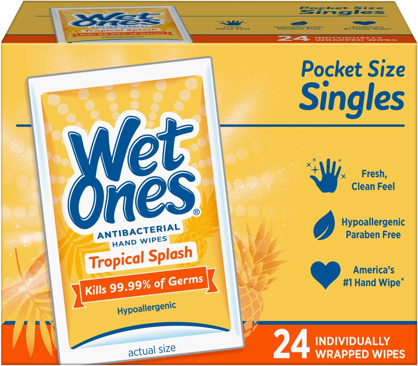 Wet Ones Wet Ones Individual Pocket Size Singles - 24 Wipes - Image 1