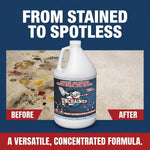 Close up of Truck Mount Forums Unchained cleaner label