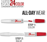 Maybelline Super Stay 24, 2-Step Liquid Lipstick Makeup, Long Lasting Highly Pigmented Color with Moisturizing Balm, Keep Up The Flame, Red, 1 Count - Image 11