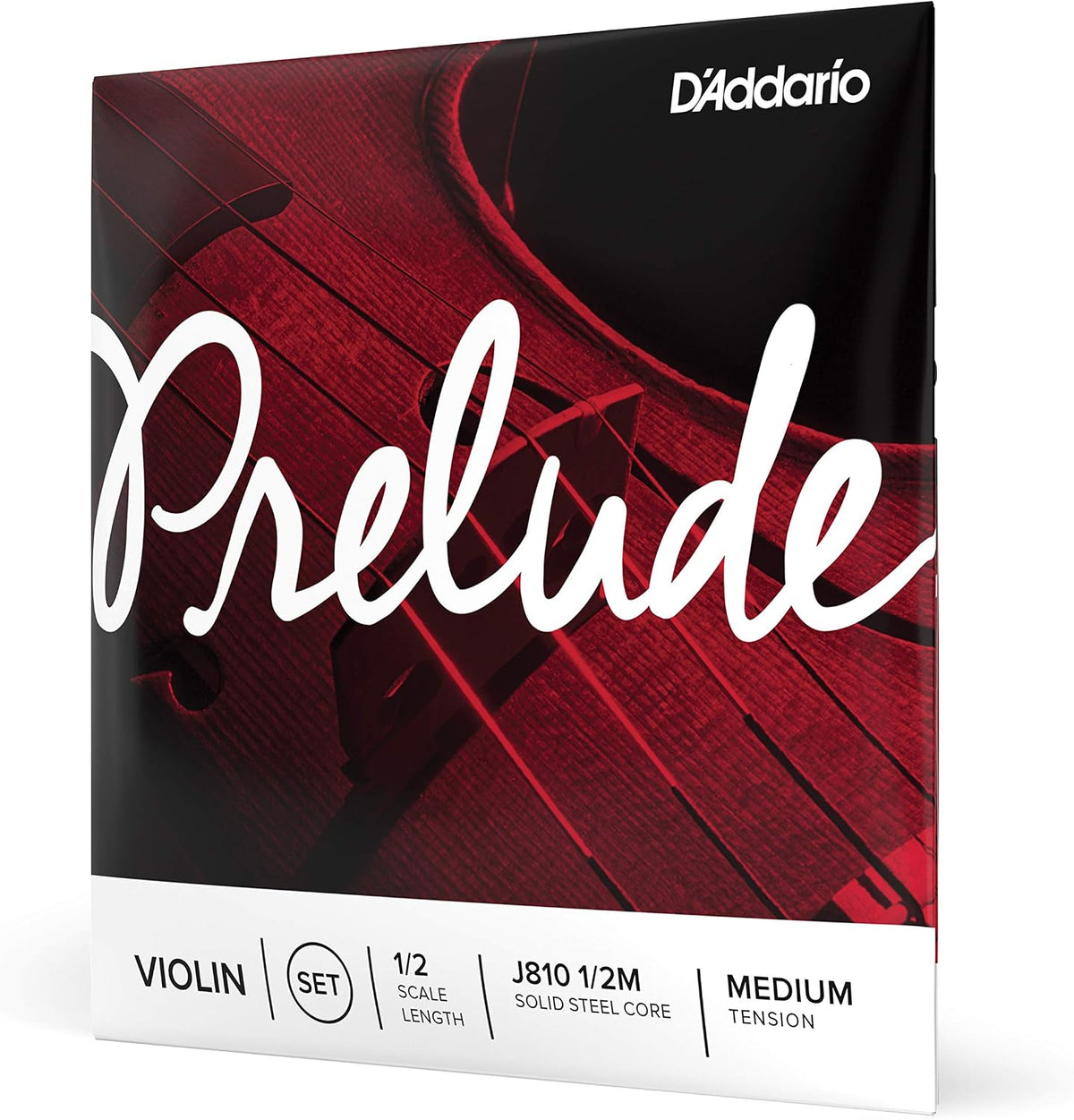 D'Addario Prelude violin string set front view packaging