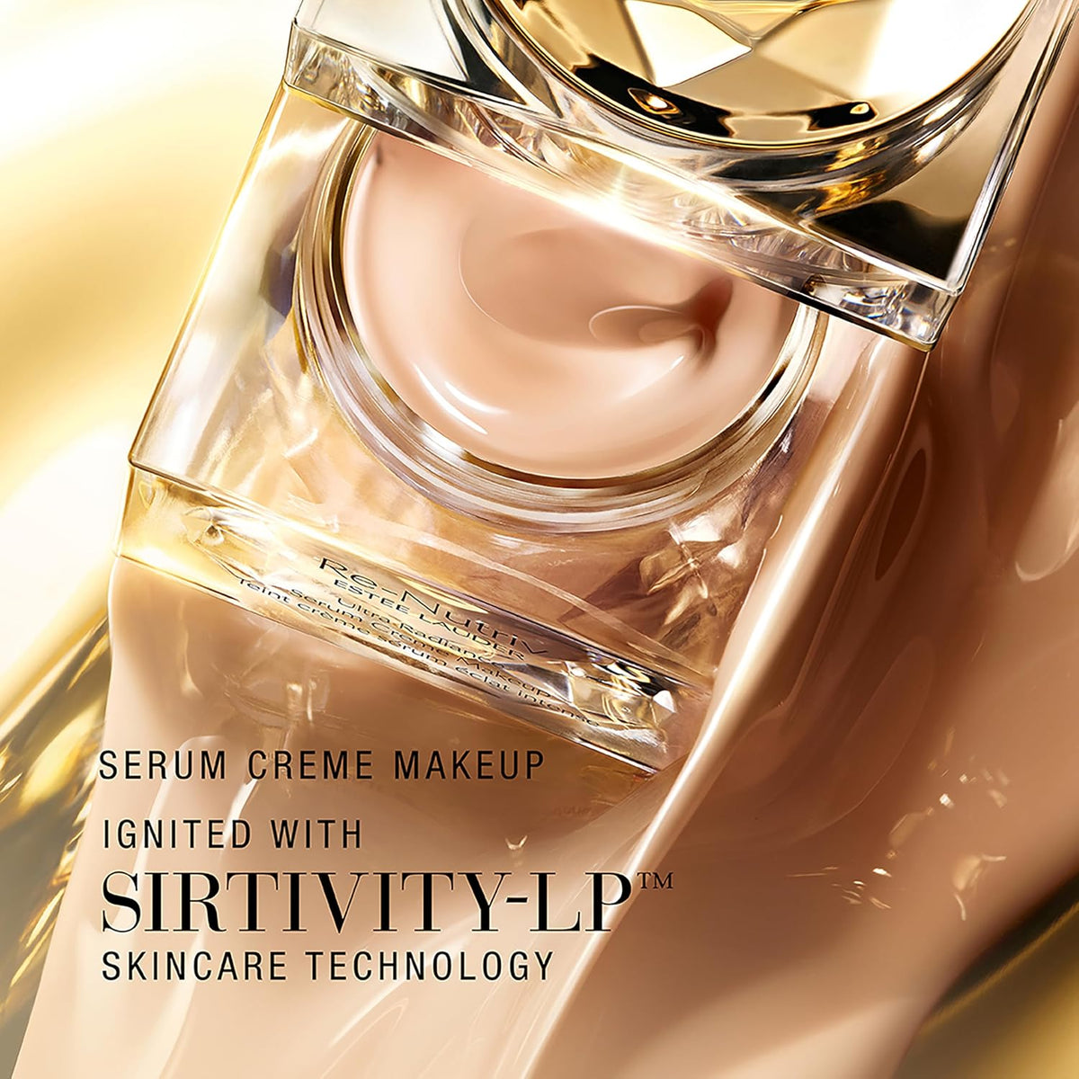 Close up view of the luxurious texture of Estee Lauder Serum Creme Makeup