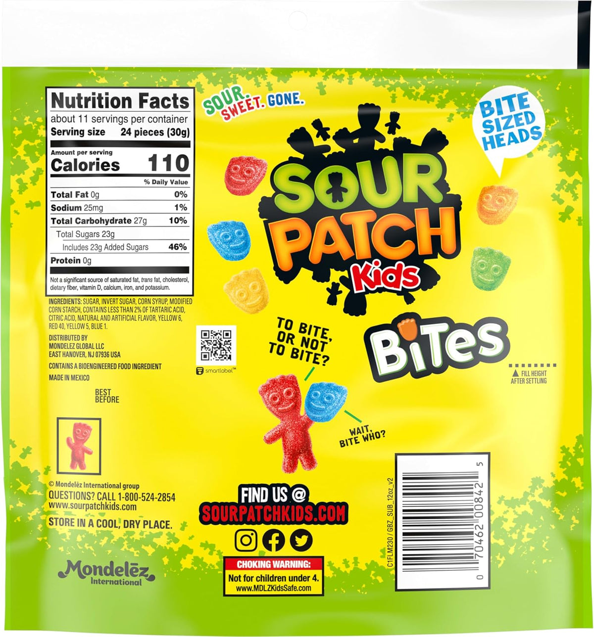 SOUR PATCH KIDS Bites Soft & Chewy Gummy Candy, 12 oz - Image 11
