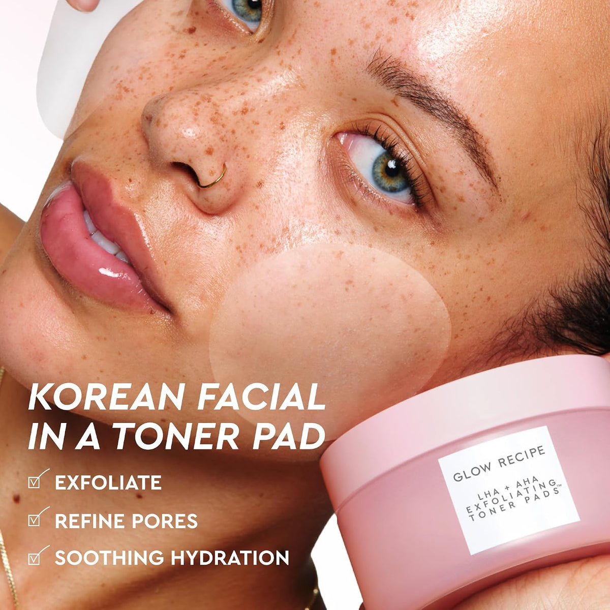 Glow Recipe Korean exfoliating face pads container on a clean background