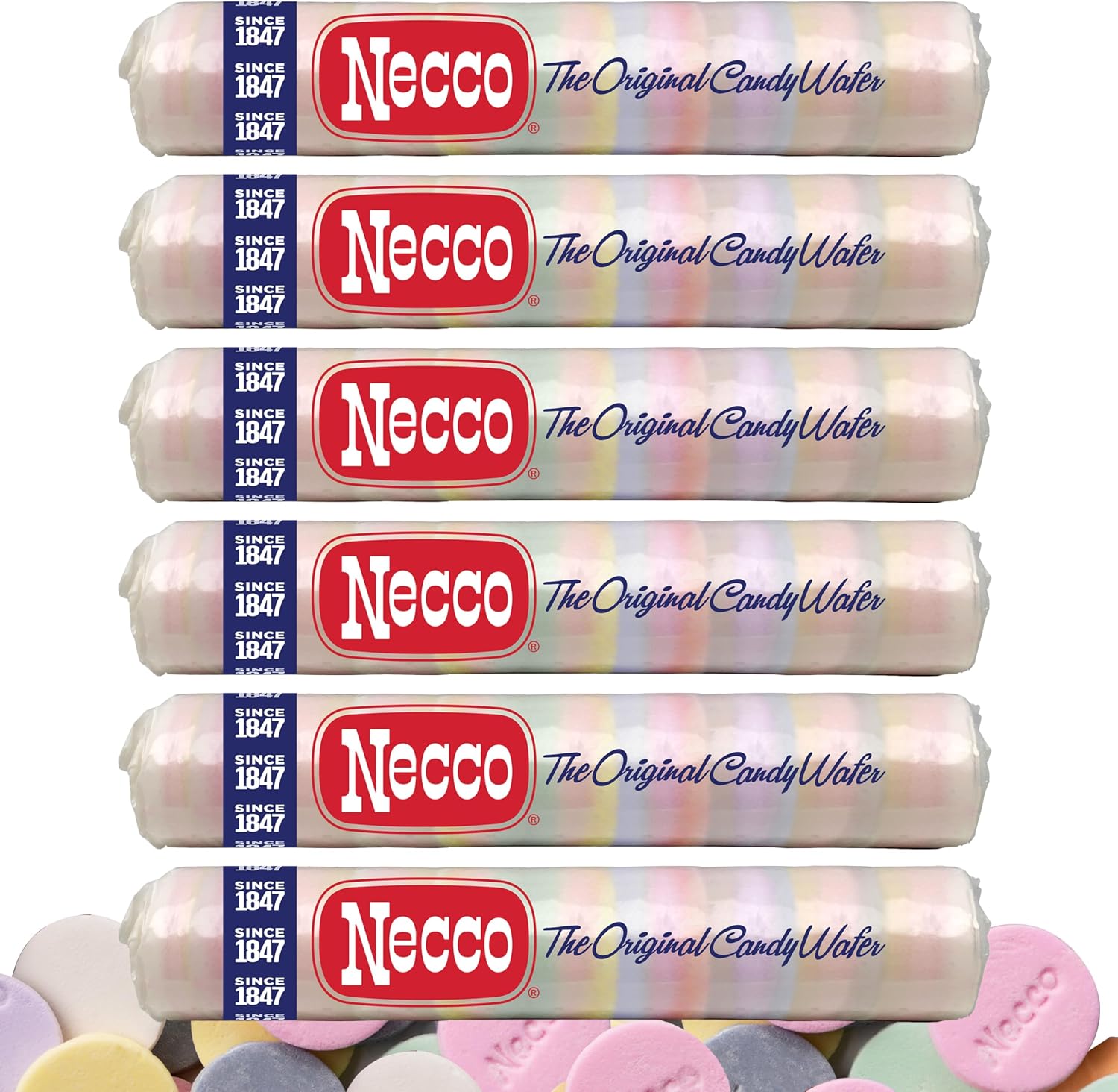 Necco The Original Candy Wafers 6 pack front view