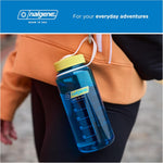 Nalgene 16 Ounce Wide Mouth Water Bottle Denim lifestyle use at gym