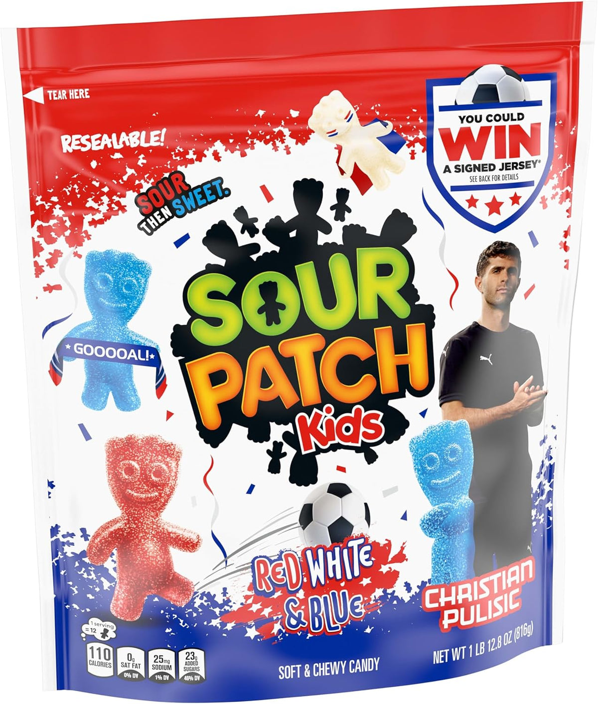 SOUR PATCH KIDS Red, White & Blue Soft & Chewy Gummy Candy, Bulk Candy, 1.8 lb - Image 12