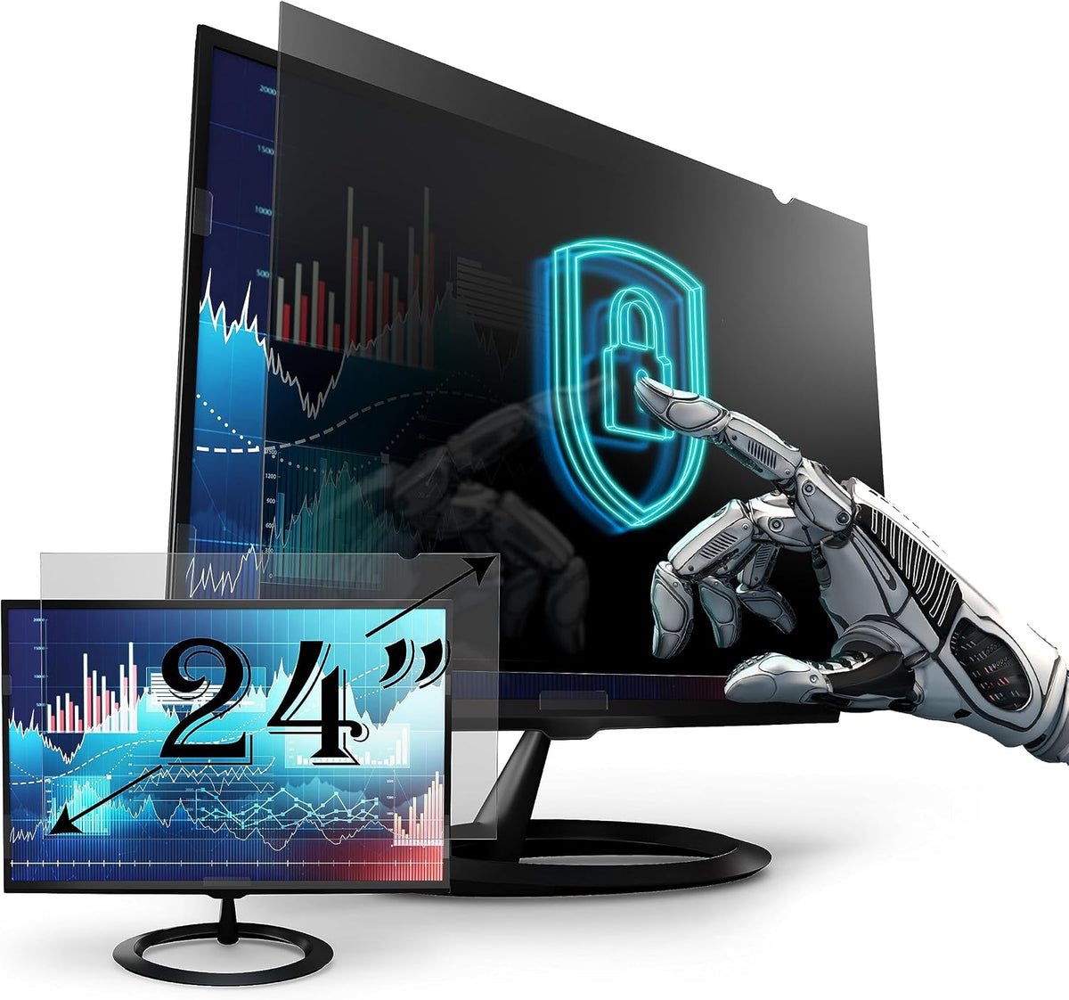 Privacy Screen Filter for 21.5 Inches (Screen Measured Diagonally) Desktop Computer Widescreen Monitor, Screen Filter size is 18.7 inch width x 10.5 inch height - Image 12