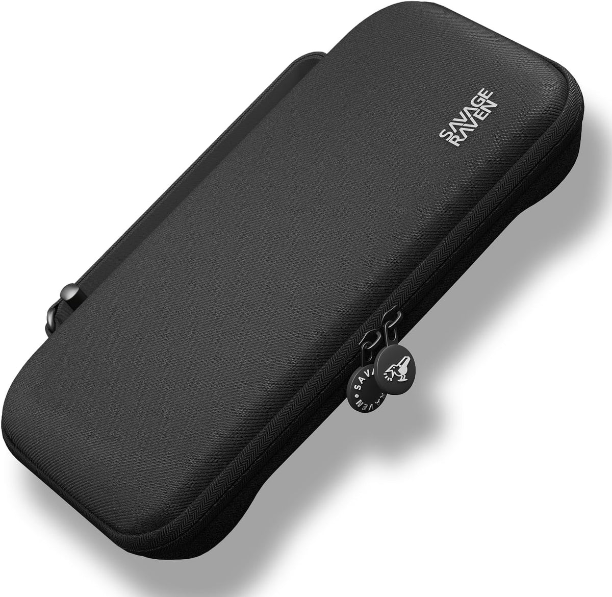 Savage Raven by Skull and Co everyday slim carrying case black front view showing water resistant hard shell