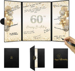 Daranaxy 60th birthday guest book front view black and gold