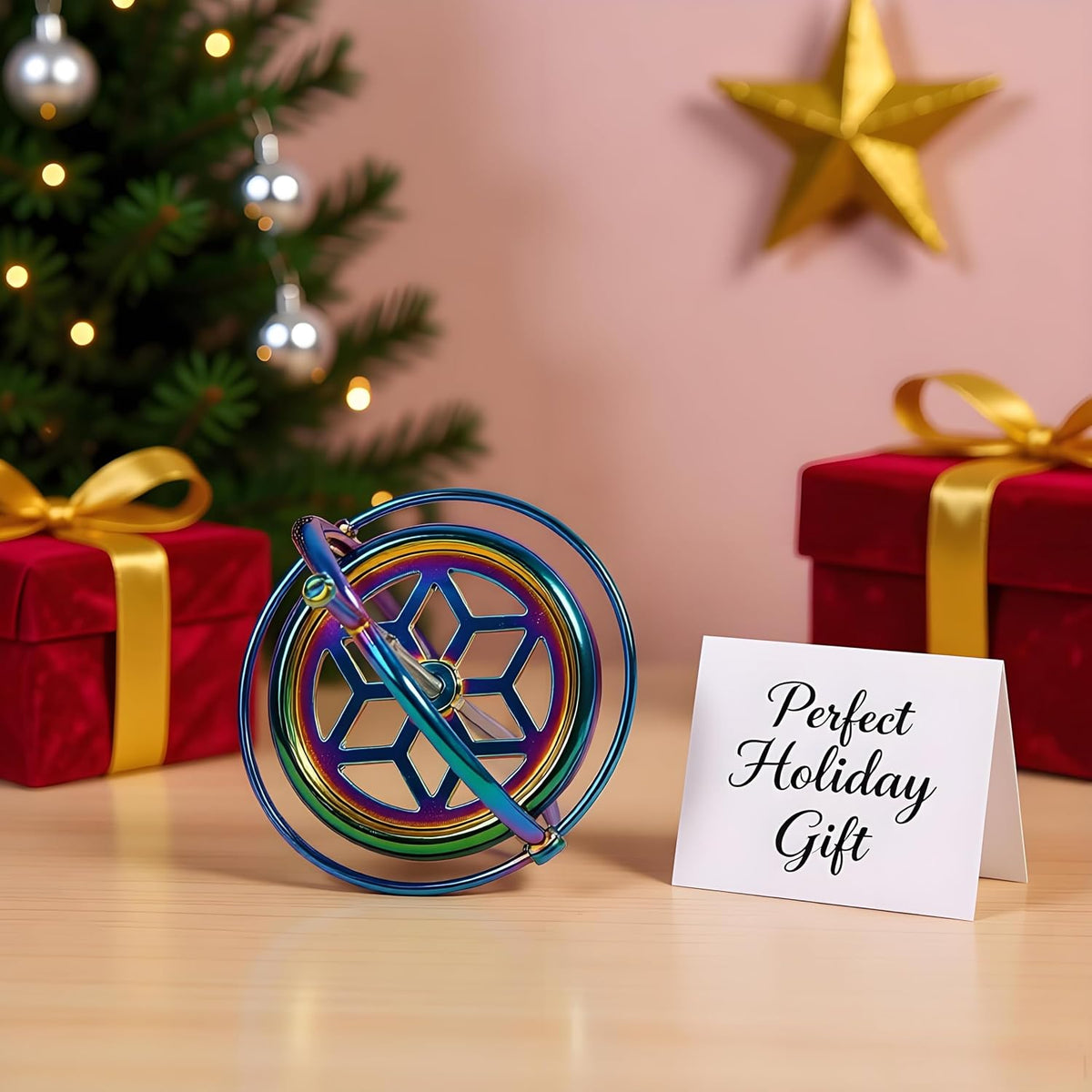Joytech physics balance toy spinning on a flat table surface