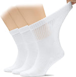 Hugh Ugoli Men's Cotton Diabetic Ankle Socks front view featuring non-binding top for circulation.