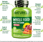 Naturelo whole food teen multivitamin bottle showing supplement facts and ingredient highlights