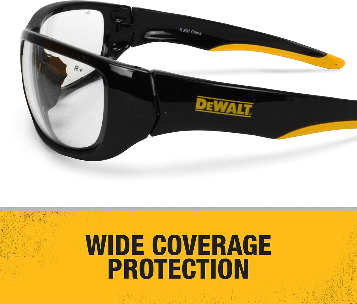 DEWALT high impact polycarbonate full frame safety glasses packaging